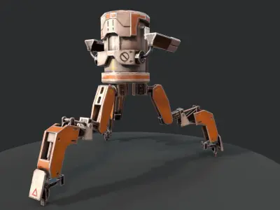 Three legged Mech Robot Low-poly 3D model