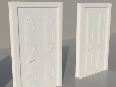 White  3 Door 3D model Low-poly 3D model