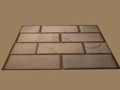 Brick floor Low-poly 3D model Low-poly 3D model
