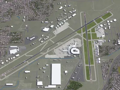 Birmingham-Shuttlesworth Airport - BHM Low-poly 3D model