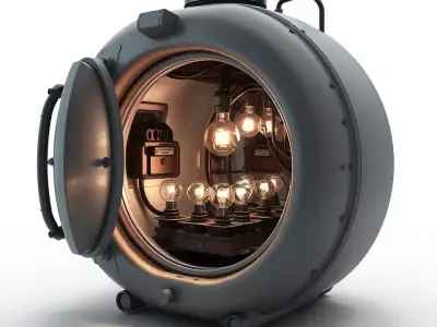 Industrial Vacuum Chamber Lights Model Pack Low-poly 3D model