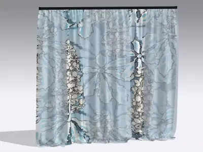 Curtain Low-poly 3D model