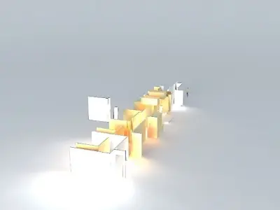 130f3d building with light shining Free 3D model