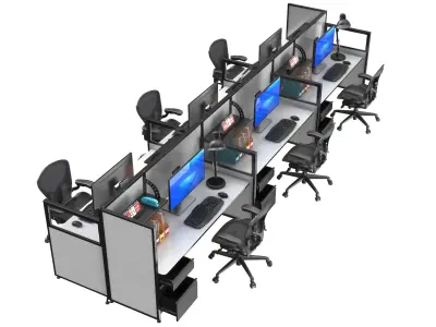  Detailed Office Workstation 