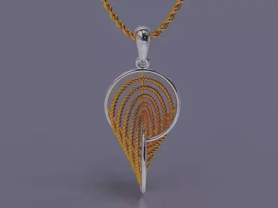 Dynamic Spiral Rope necklace with Geometric Texture  3D print model