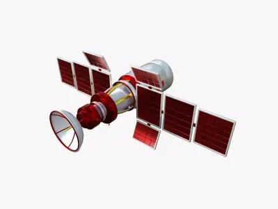 Satellite A10 China - SciFi Space Design Low-poly 3D model