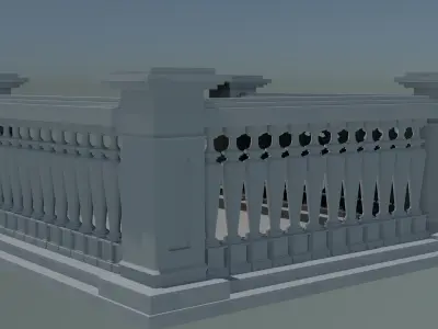 Elegant Balcony Balustrade 3D print model