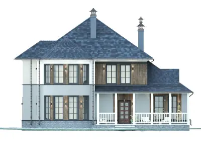 Cottage victorian house plan 3D model