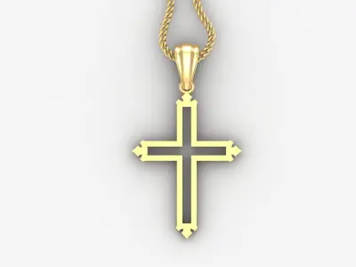 High Cross Pendant Light Gold 18K 4CP032 3D print model