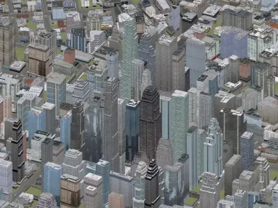 Highresolution city model groups 3D model