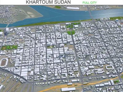 Khartoum Sudan 40km AI Low-poly 3D model
