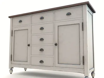 b table shabby chic Low-poly 3D model