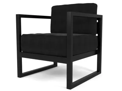 Black Aluminum Classic Lounge Chair - 3ds Max 3D model
