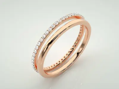 Ultra Light wt Thin Couple Band Ring 3dm stl render detail 3D print model