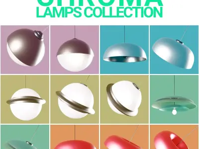 CHROME Lamps Collection 3D Model Pack
