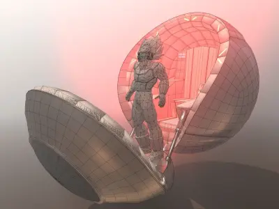 Saiyans Attack Ball Renderable fan art Low-poly 3D model