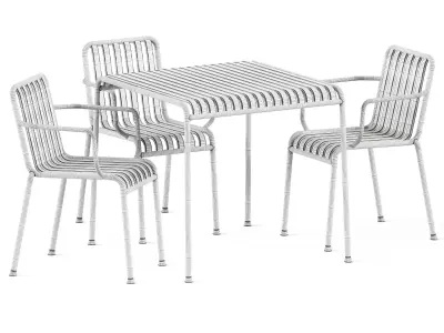 Palissade Table S80 and Palissade Armchair by Hay 3D model