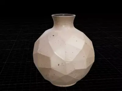 Japandi Ceramic Vase Minimal Scandinavian Decor 3D Model Low-poly 3D model
