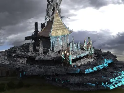 Sci-Fi City dystopia Rule city Statues 7  3D model