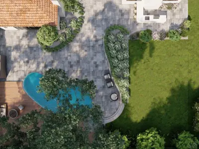 Garden Landscape 3D Model - SketchUp and Lumion Scene 3D model 3D model