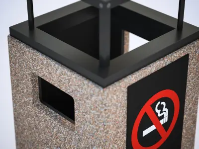 Brown trash bin 3D model