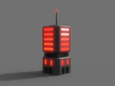 PBR Sci-Fi Building A22 Low-poly 3D model