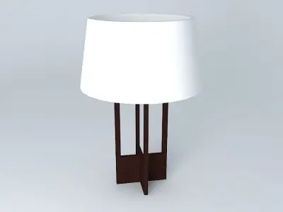 Lamp wooden table with shade Free 3D model