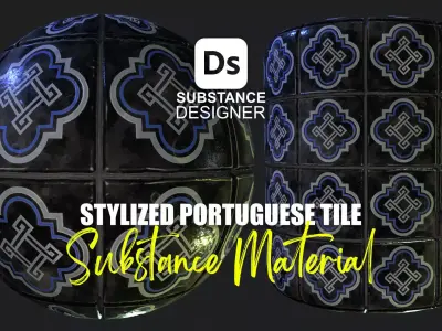 Stylized Portuguese Tiles Material 04 Texture