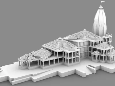 Ram Mandir Low Poly Low-poly 3D model
