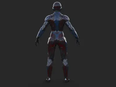 Cyborg Angel Asian Low Poly Low-poly 3D model