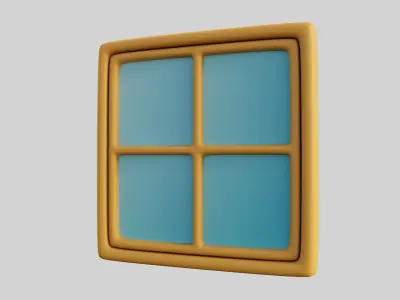 Cartoon Window 1a Free low-poly 3D model