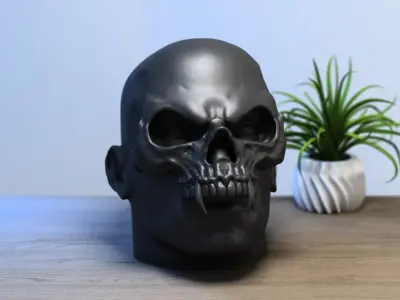 Human with skull mask Headphone Stand 3D print model