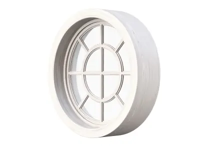 Wooden round window V1  3D model