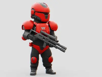 CYBER SOLDIER XC-200  RIGGED 3D model