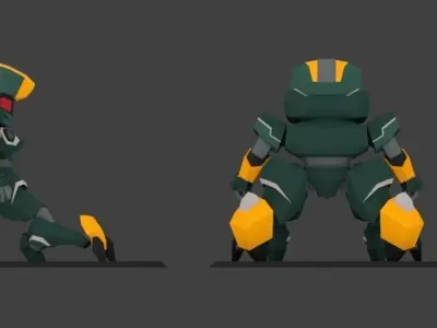 Super Mecha 15 - Ydzurk of Code Name YU88Z Low-poly 3D model