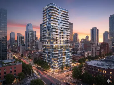 Luxury Curved Residential Tower  Modern Building 3D model