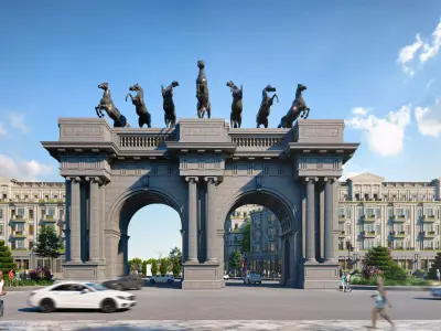 Luxury Neoclassical Triumphal Arch - Monumental Gate 3D model