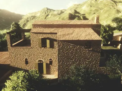 Greek House in provence 3D model