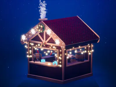 Christmas House Low-poly 3D model