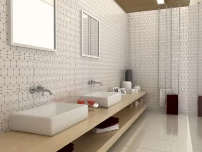 Bathroom Scene 01 Low-poly 3D model