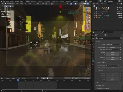 Futuristic Warrior in Neon City 3D model