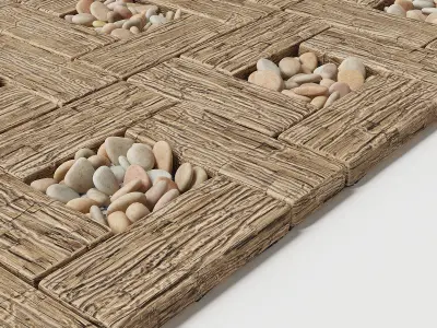 Board wood old square 3D model