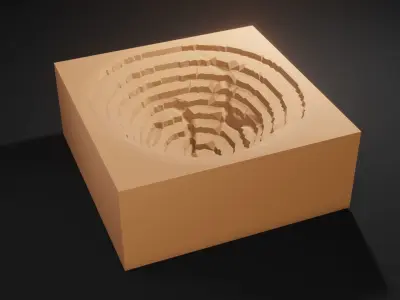 Isometric mining terrain Low-poly 3D model