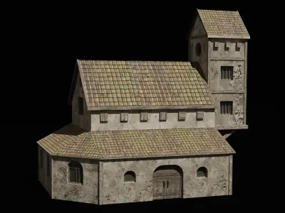old building collection model Low-poly 3D model