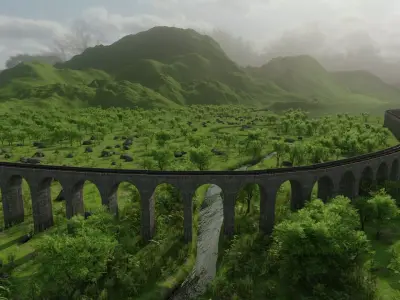 Scene harry potter and goblet of fire bridge 3D model