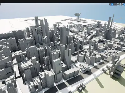 CERRERA city Low-poly 3D model