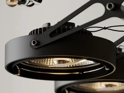 Ceiling Light Modular Nomad 4x AR111 GI Black and Silver 3D model