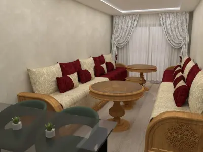 living room morocco sofa anad table  3D print model