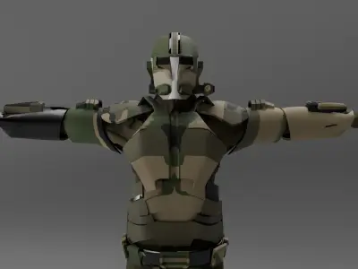 Modern Soldier Low-poly 3D model buy