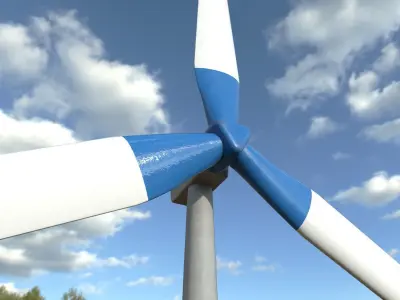 Animated Wind Farm Power Plant Turbine PBR Low-poly 3D model